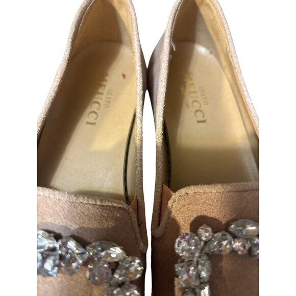 Sesto Meucci Womens Suede 6.5 Slip-On Loafers With Crystal Embellishment - Picture 4 of 9